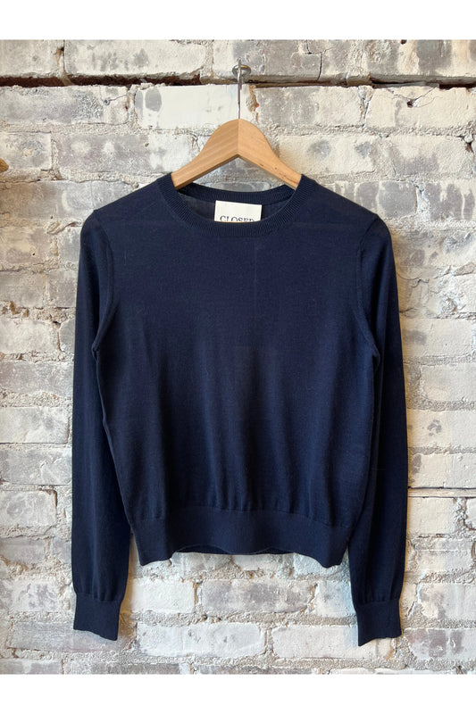 Wool Cashmere Knit Crewneck - Dark Night - DUNE + SALT