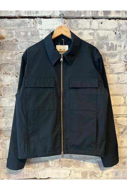 Alban Cotton Blend Overshirt - Navy Blue - DUNE + SALT