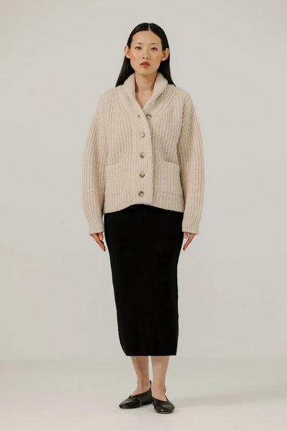 Oversized Shawl Cardigan - Cream - DUNE + SALT