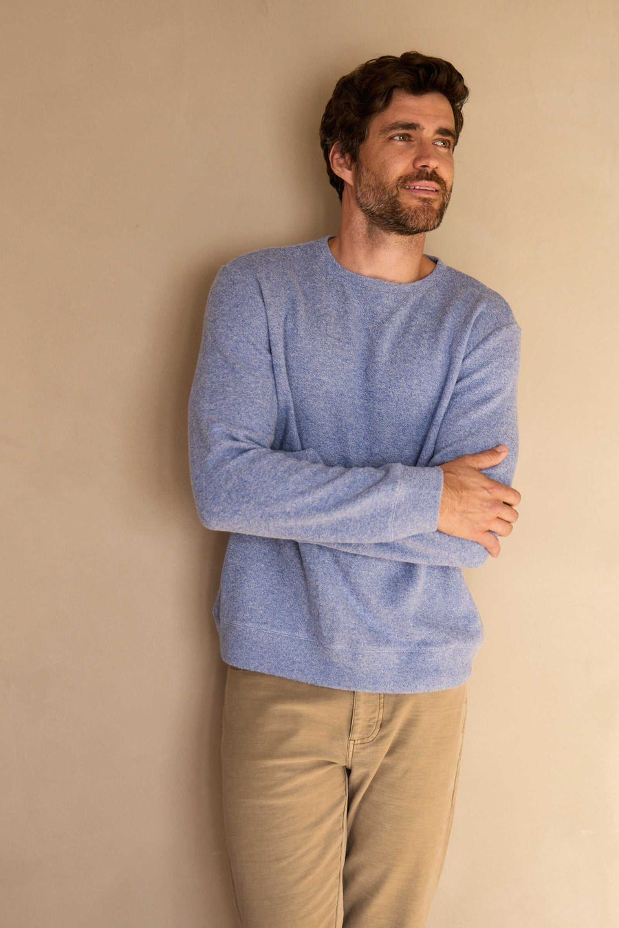 Butch Cashmist Crewneck - Blue Heather - DUNE + SALT