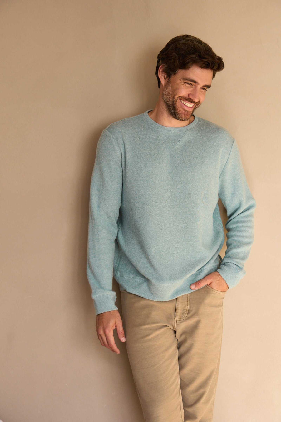 Butch Cashmist Crewneck - Aqua Heather - DUNE + SALT
