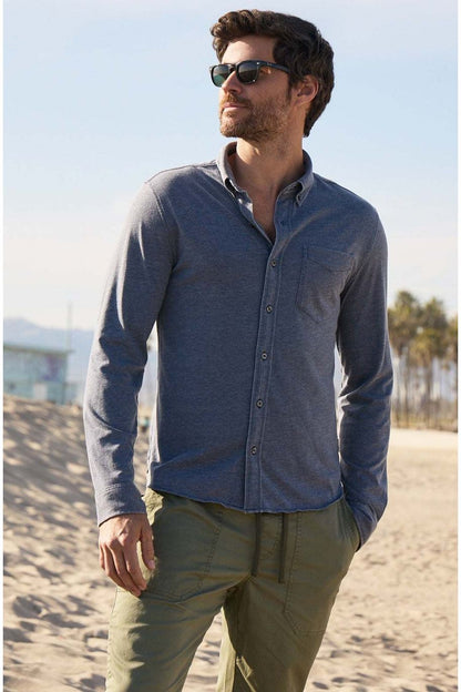 Anthony Burnout Shirt - Navy Blazer - DUNE + SALT