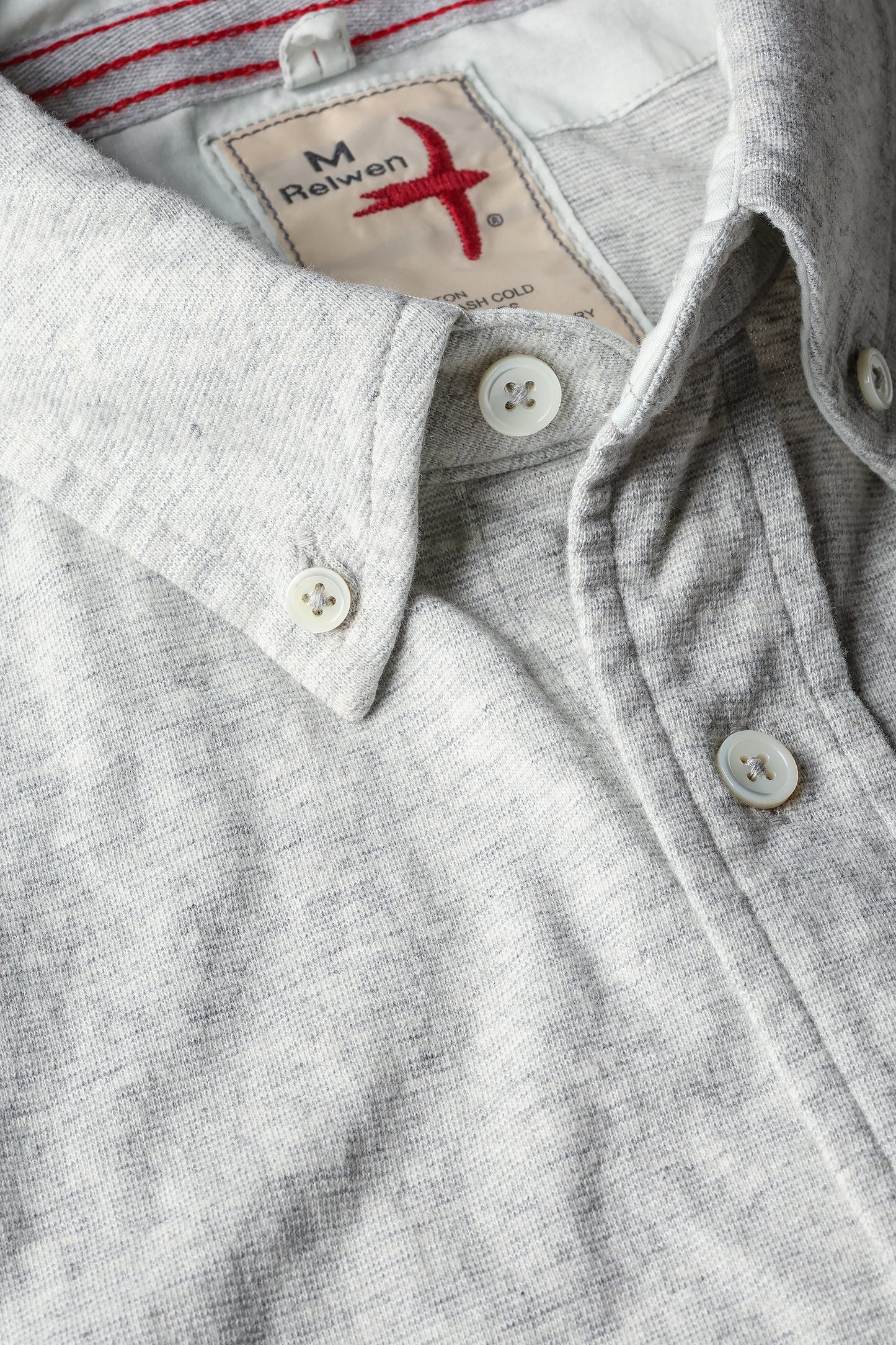 Fineline Knit Buttondown - Stone/Grey - DUNE + SALT