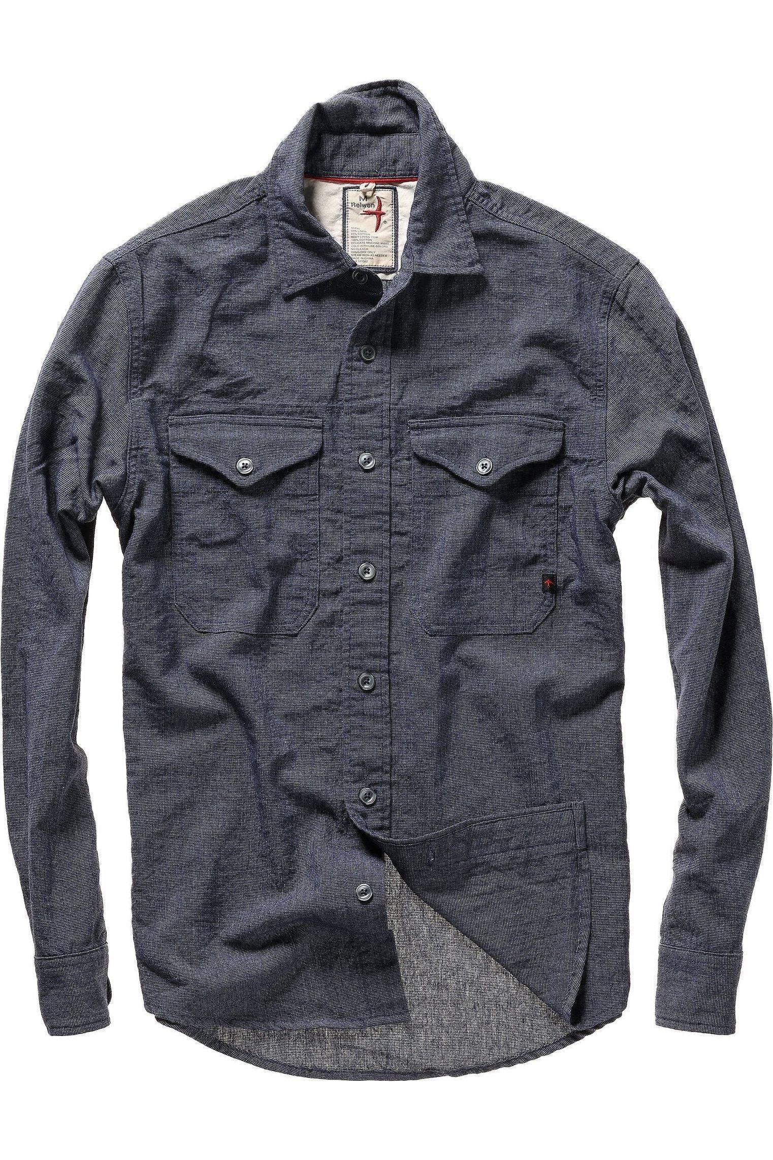 Linen Workshirt - Navy - DUNE + SALT