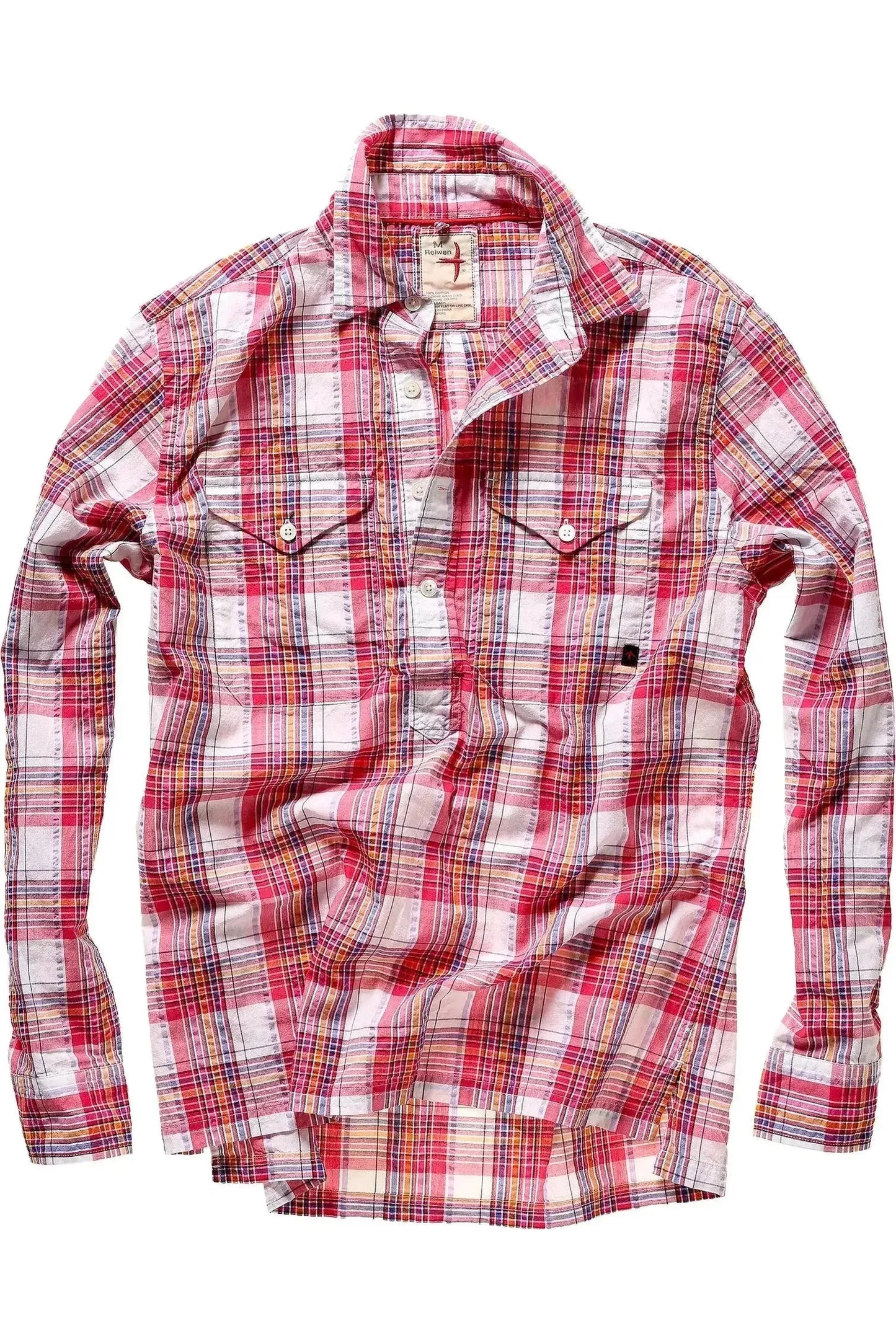 Seersucker Popover - Red Multi Plaid - DUNE + SALT