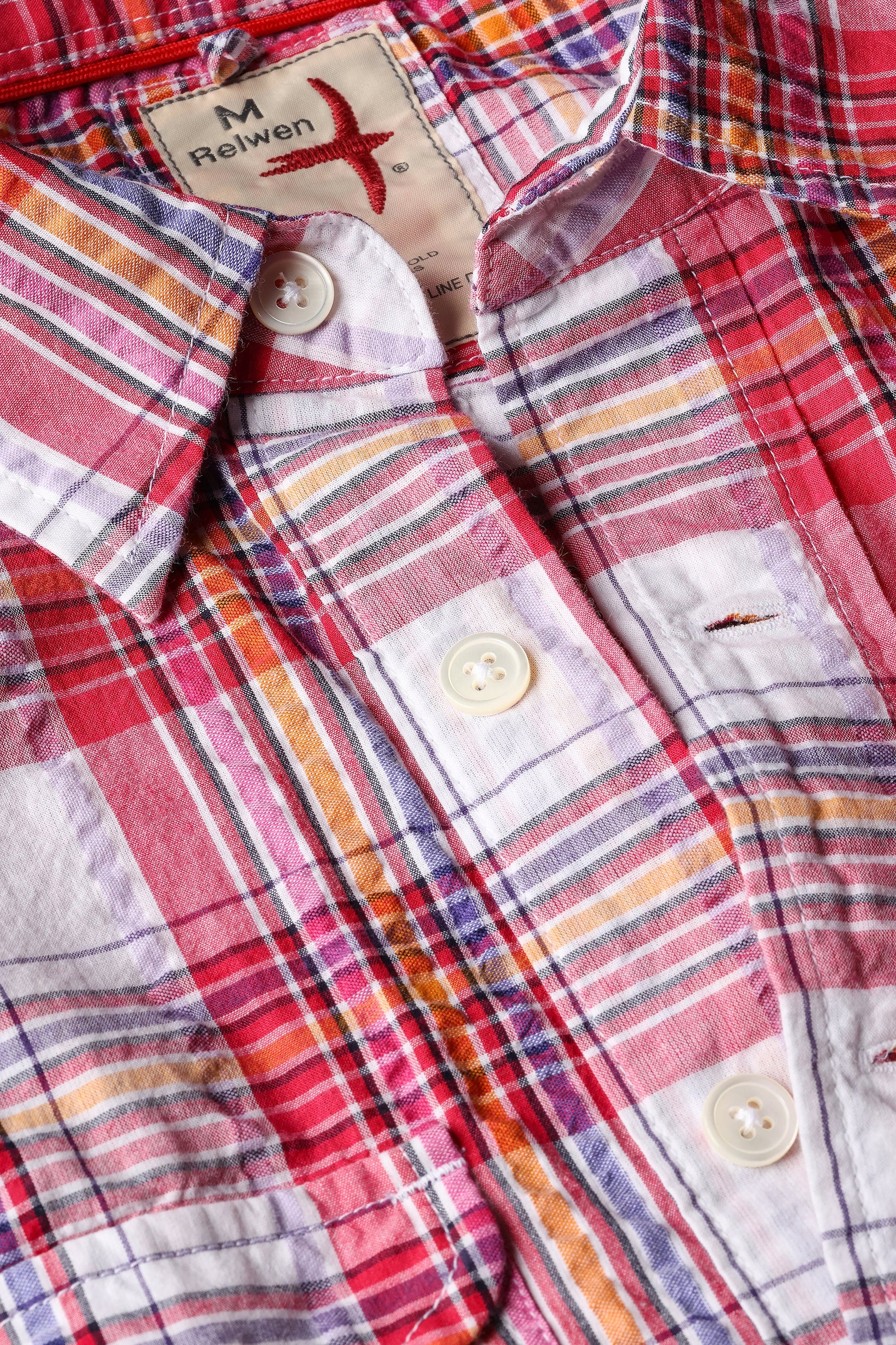 Seersucker Popover - Red Multi Plaid - DUNE + SALT