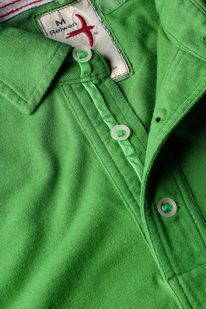 Pique Slot Polo - Lawn Green - DUNE + SALT