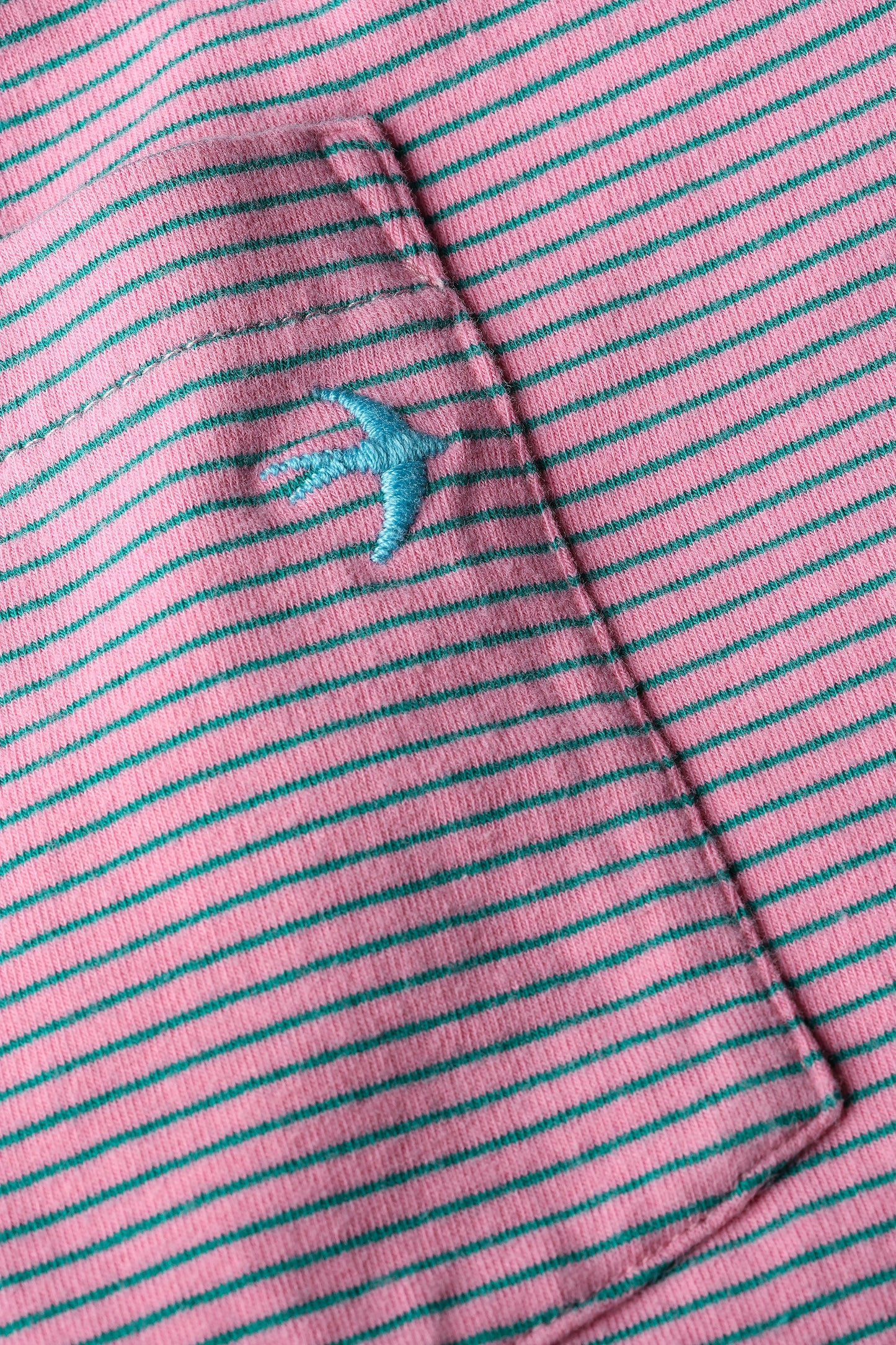 Ringspun Pocket Tee - Pink/Green Stripe - DUNE + SALT