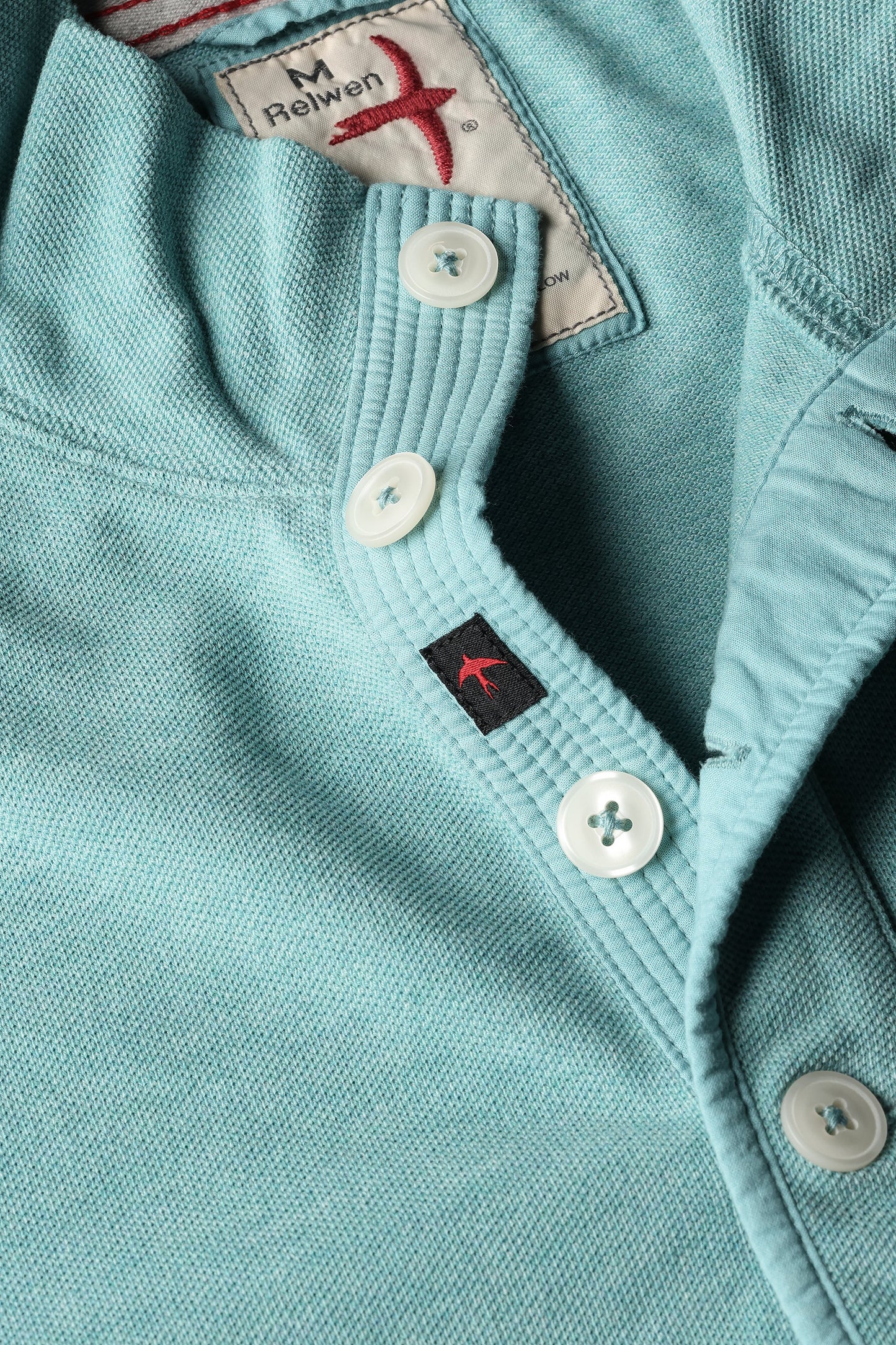 Pique Button Mock - Ocean Heather - DUNE + SALT