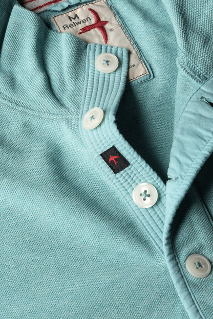 Pique Button Mock - Ocean Heather - DUNE + SALT