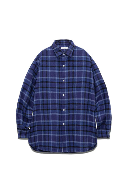 Heavy Flannel Shirt - Navy/Cobalt Plaid