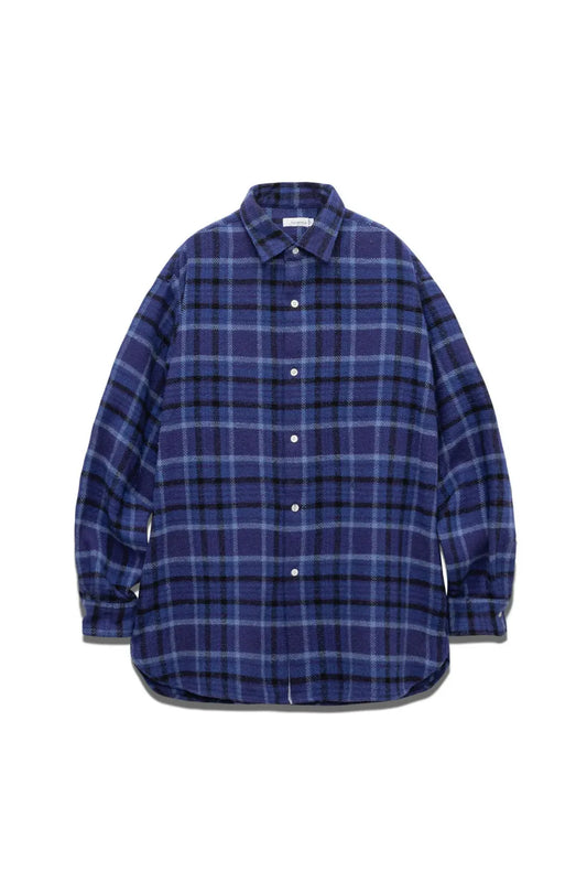 Heavy Flannel Shirt - Navy/Cobalt Plaid