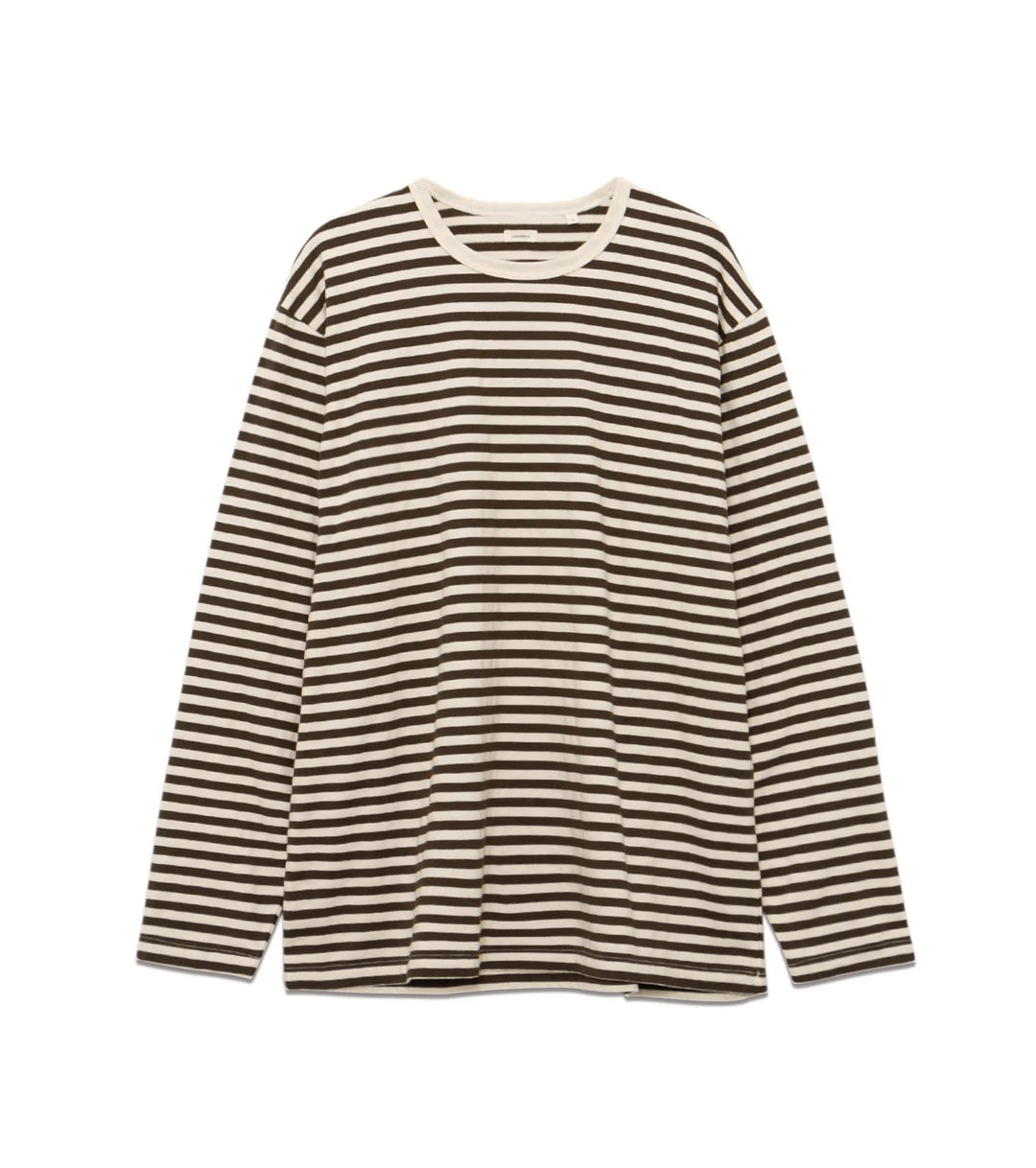 COOLMAX Stripe Jersey L/S Tee - Brown/Natural