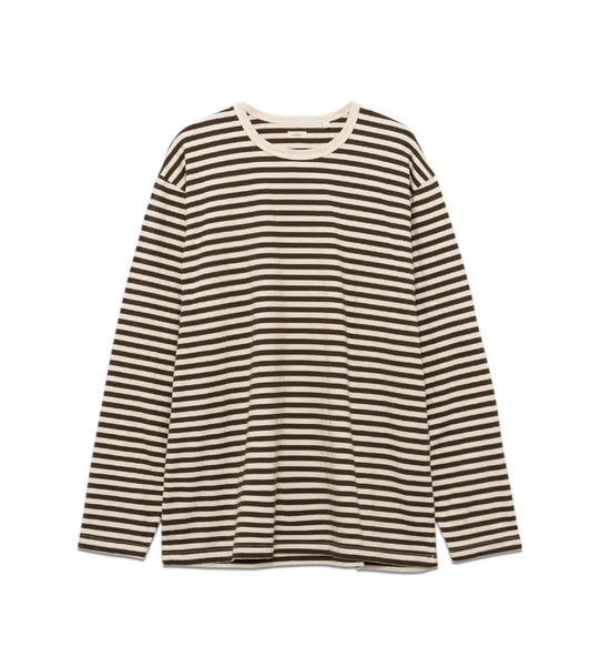 COOLMAX Stripe Jersey L/S Tee - Brown/Natural
