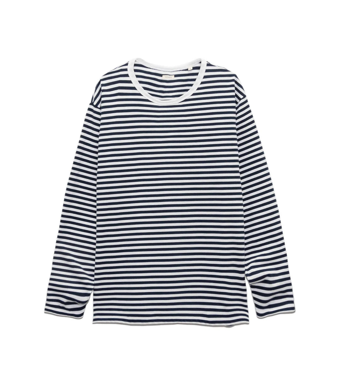 COOLMAX Stripe Jersey L/S Tee - Navy/White