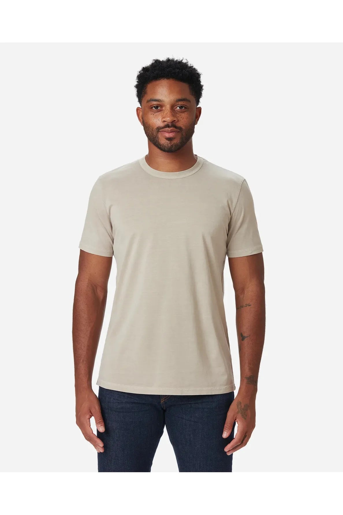 Supima SS Crewneck Tee - Sand - DUNE + SALT