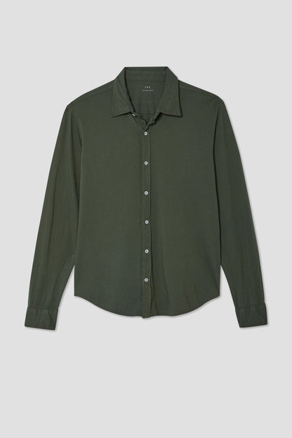 L/S Supima Jersey Easy Shirt - Basil - DUNE + SALT