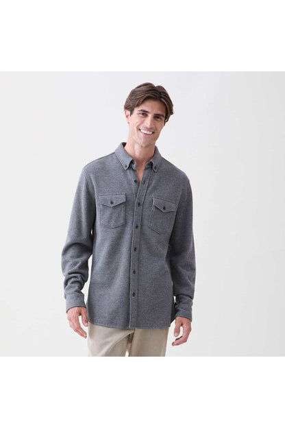 Rex Soft Knit Shirt - Charcoal Heather - DUNE + SALT