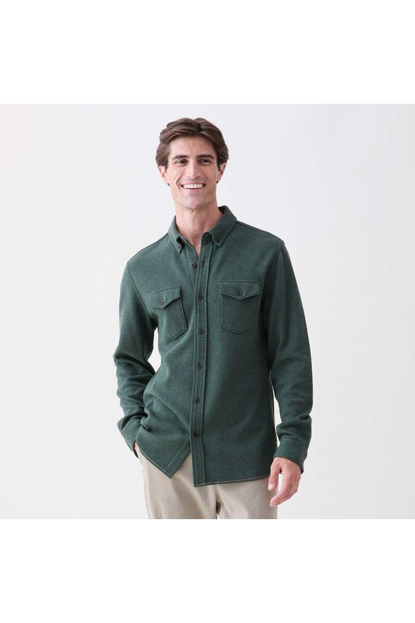 Rex Soft Knit Shirt - Green Heather - DUNE + SALT