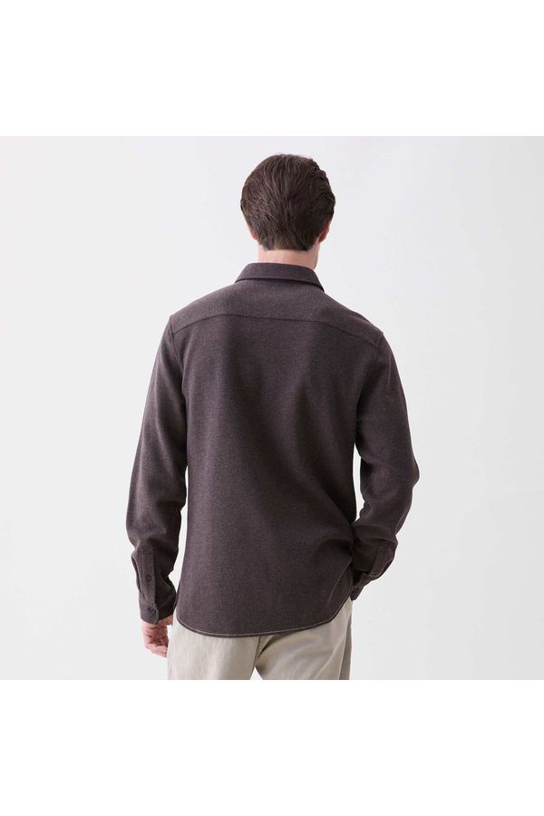 Rex Soft Knit Shirt - Dark Brown Heather - DUNE + SALT