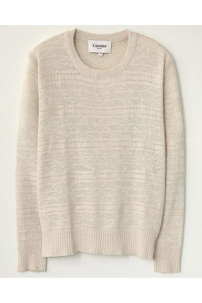 Linen Silk Crewneck - Natural - DUNE + SALT