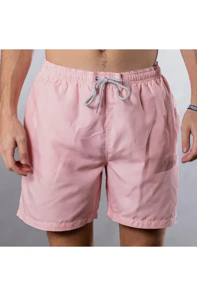Cyclist Liner Swim Trunks - Pink Solid Linen - DUNE + SALT