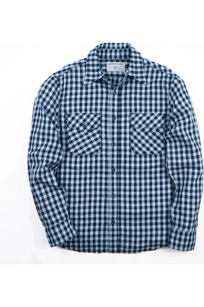 Wells Gingham Workwear Shirt - Indigo - DUNE + SALT
