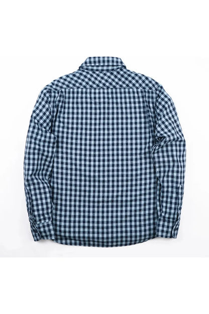Wells Gingham Workwear Shirt - Indigo - DUNE + SALT