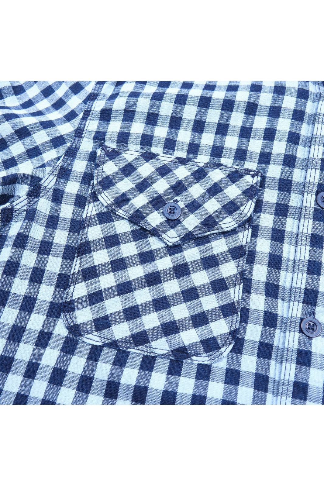 Wells Gingham Workwear Shirt - Indigo - DUNE + SALT
