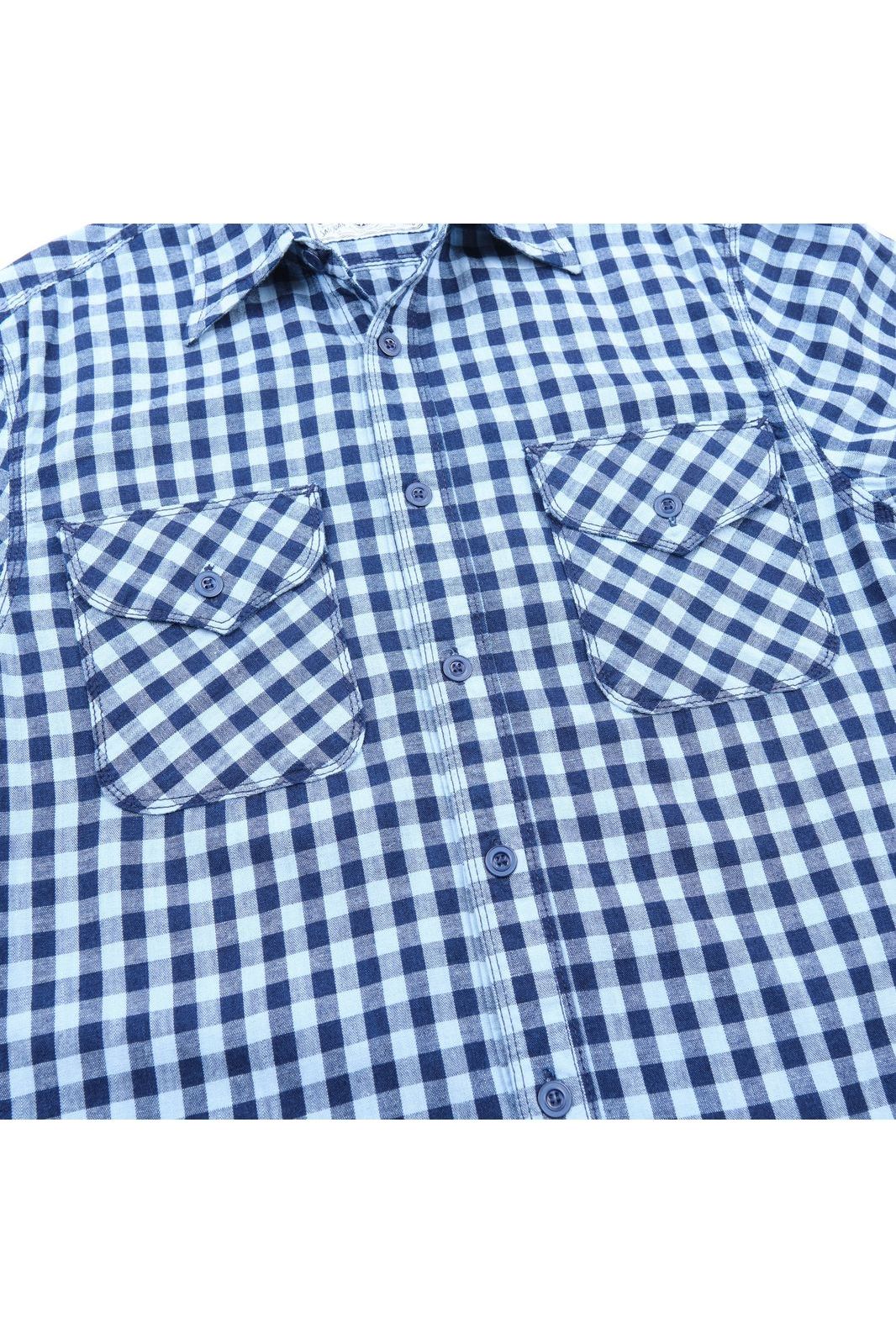 Wells Gingham Workwear Shirt - Indigo - DUNE + SALT