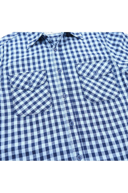 Wells Gingham Workwear Shirt - Indigo - DUNE + SALT