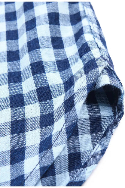 Wells Gingham Workwear Shirt - Indigo - DUNE + SALT