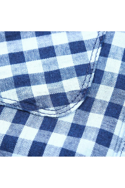 Wells Gingham Workwear Shirt - Indigo - DUNE + SALT