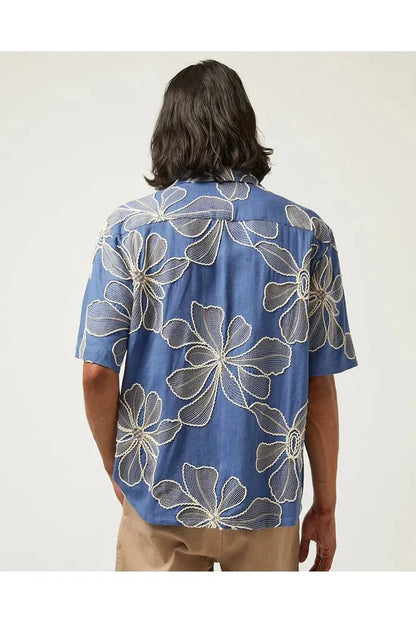 Applique Hawaiian SS Camp - Blue - DUNE + SALT