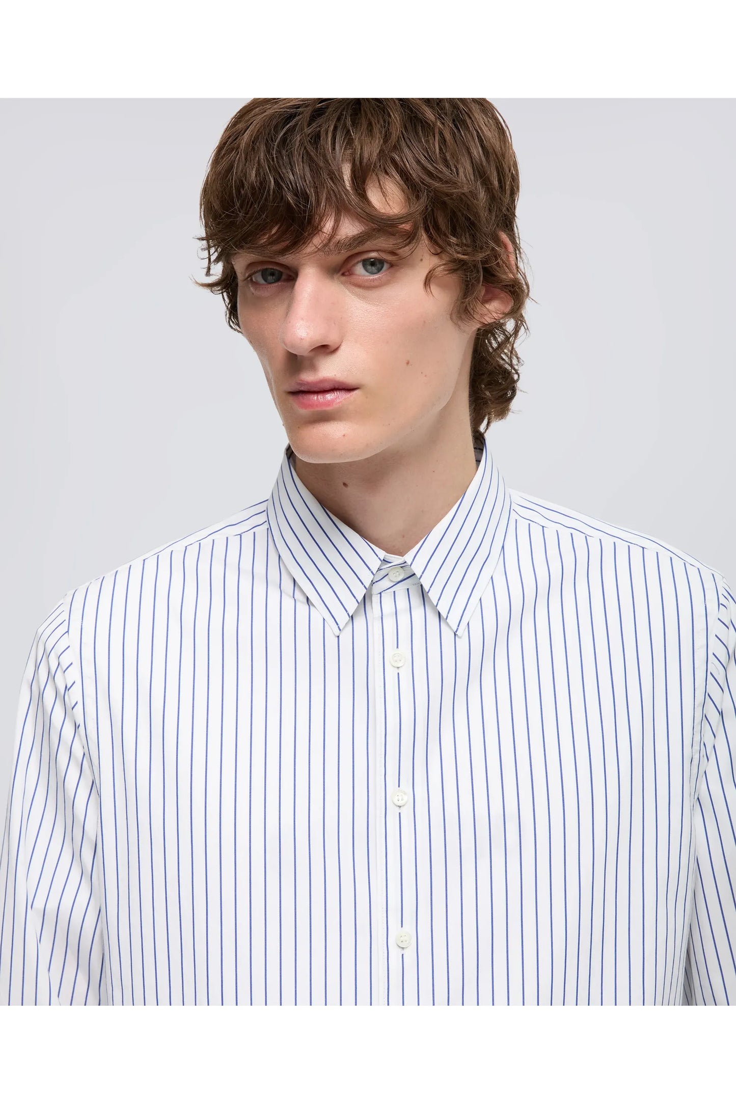 Comma Poplin Shirt - Bold Navy Stripe - DUNE + SALT