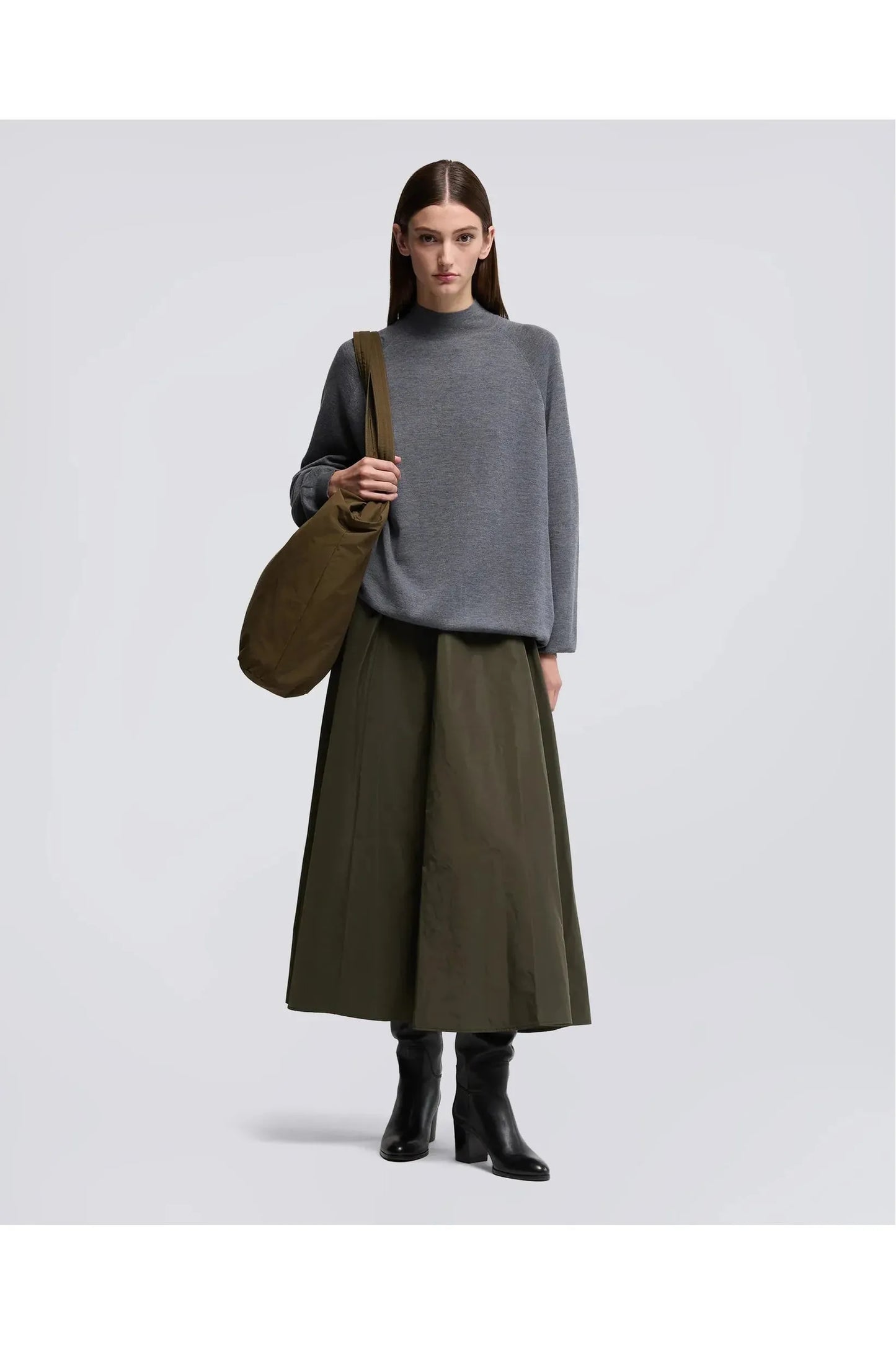 Midi Skirt with Pleats - Verde Green - DUNE + SALT