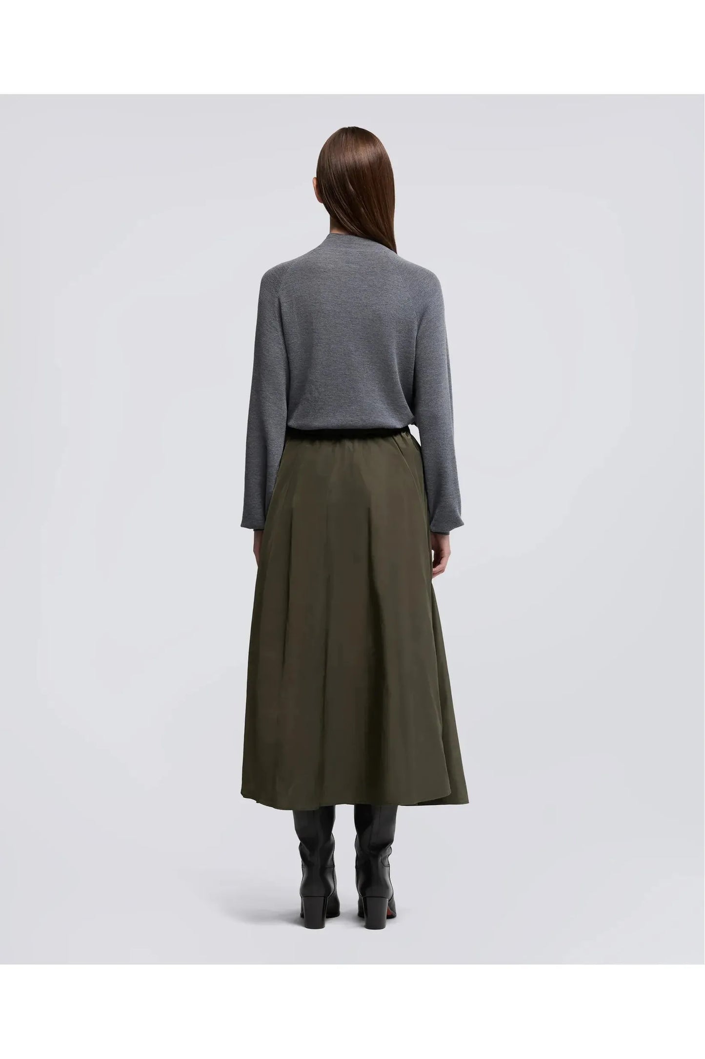 Midi Skirt with Pleats - Verde Green - DUNE + SALT