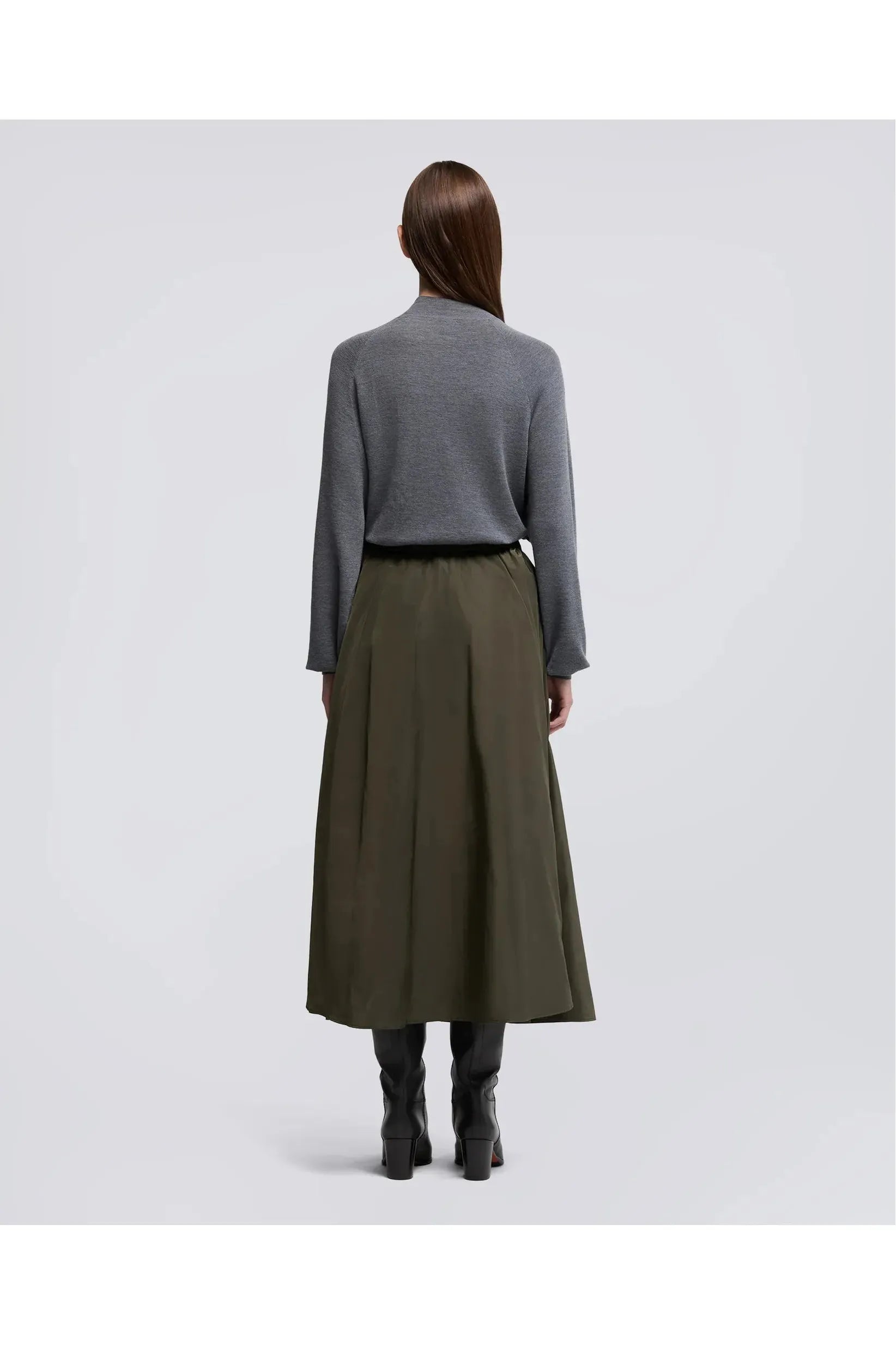 Midi Skirt with Pleats - Verde Green - DUNE + SALT