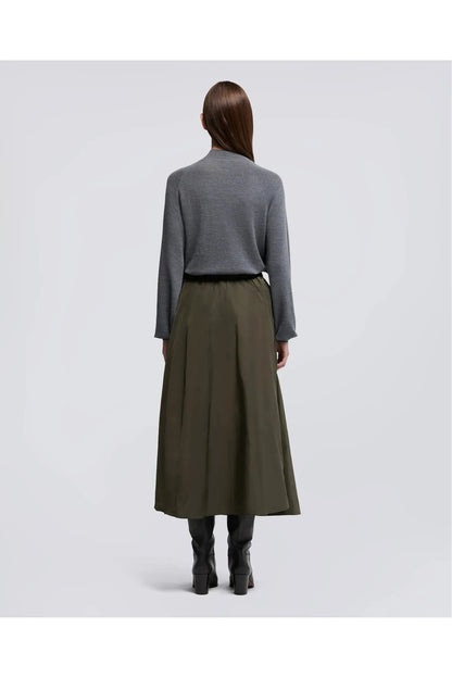 Midi Skirt with Pleats - Verde Green - DUNE + SALT