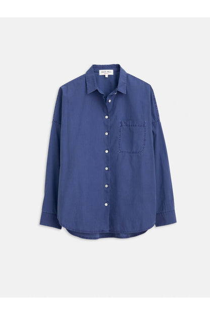 Jo Shirt in Cotton Poplin - Sea Ranch Blue - DUNE + SALT