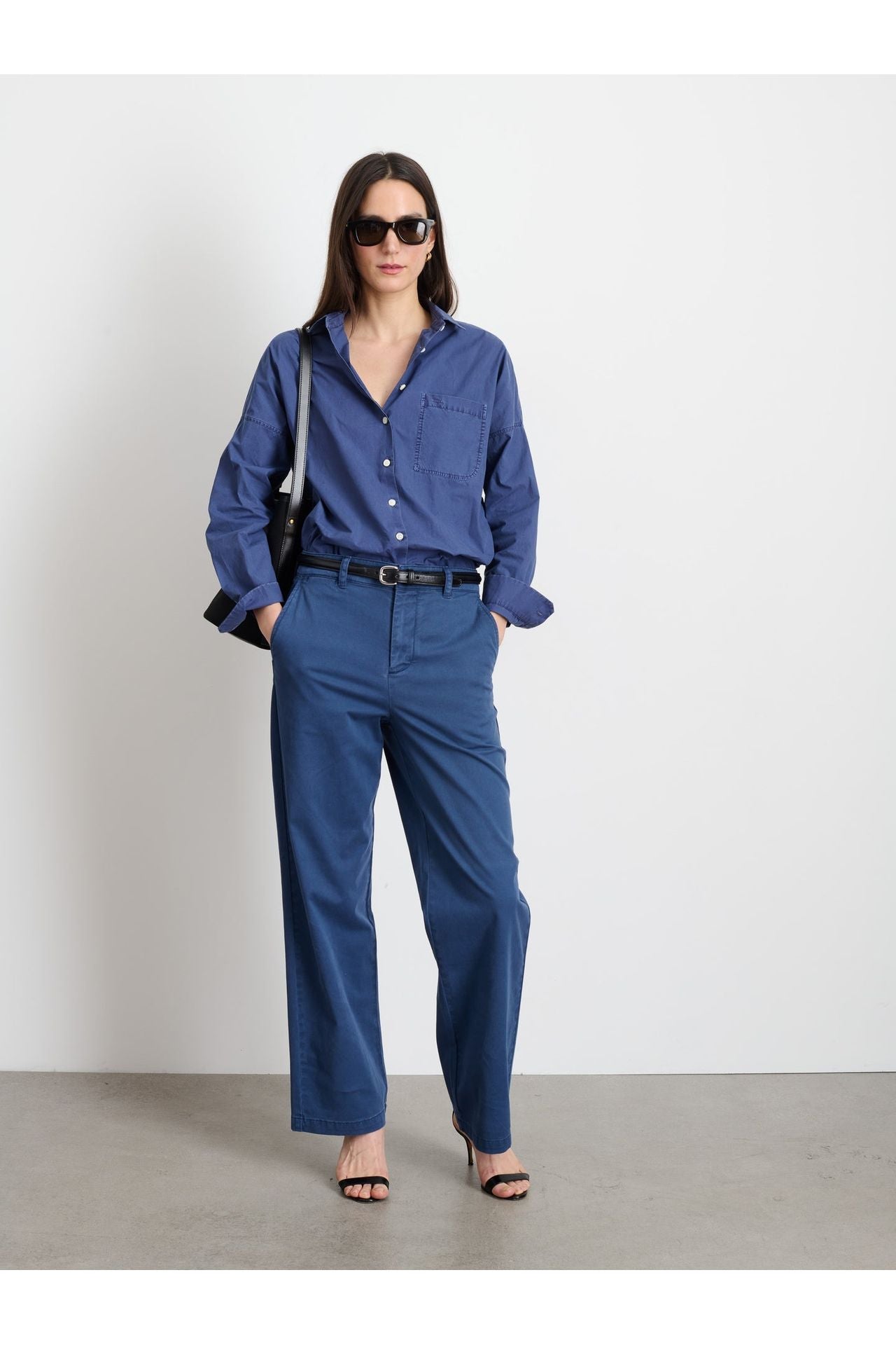 Jo Shirt in Cotton Poplin - Sea Ranch Blue - DUNE + SALT