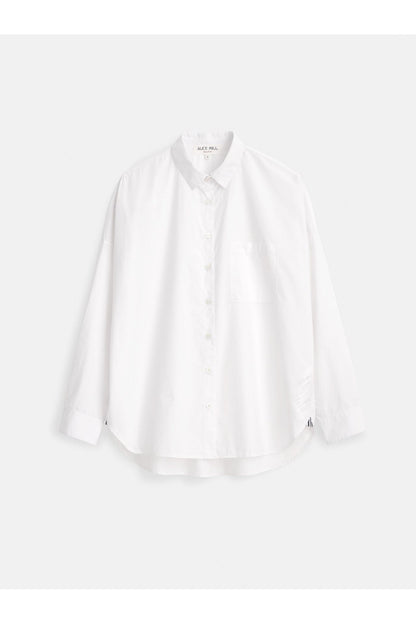 Jo Shirt in Cotton Poplin - White - DUNE + SALT