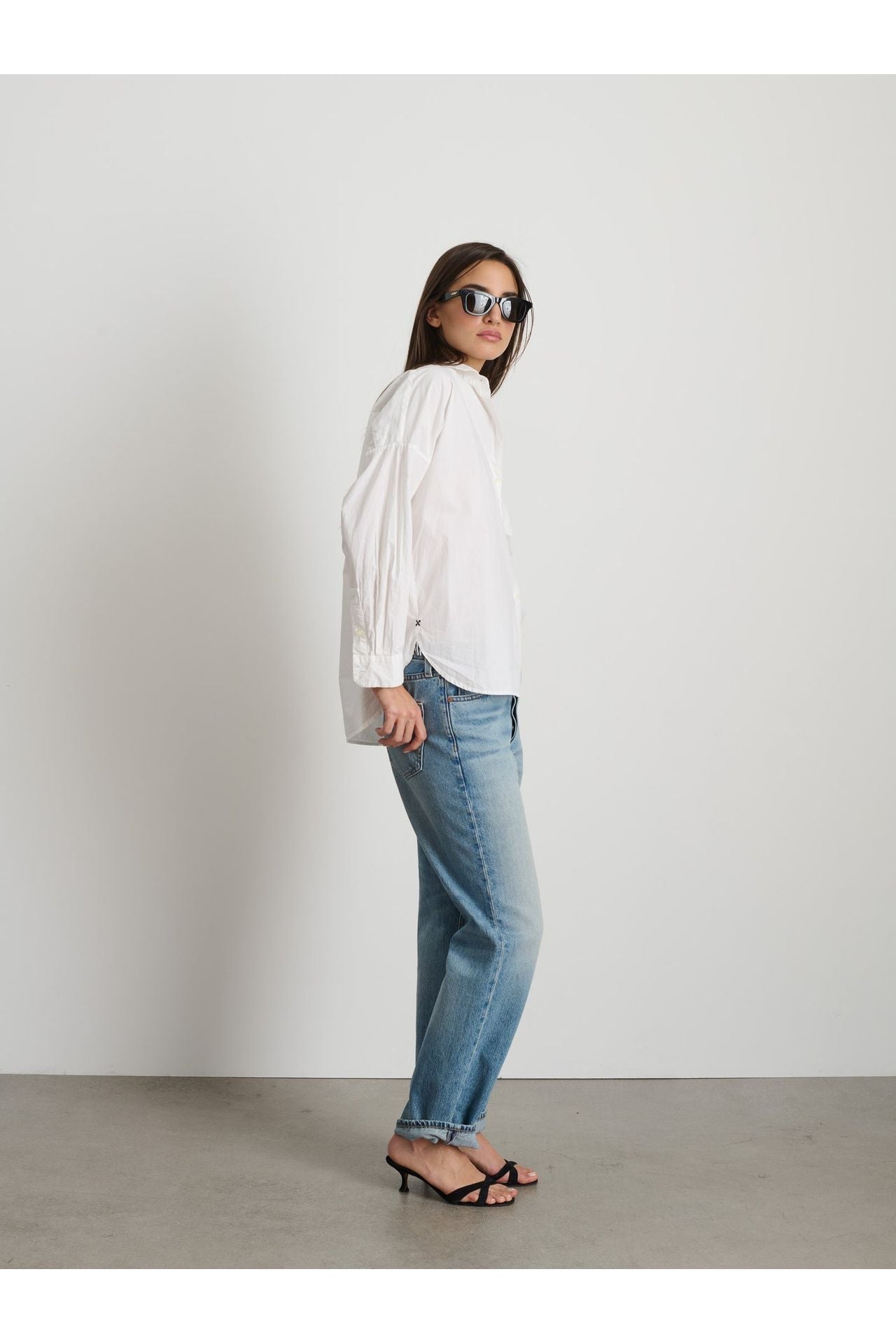 Jo Shirt in Cotton Poplin - White - DUNE + SALT