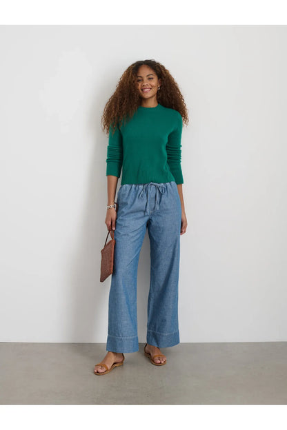 Marais Cashmere Crewneck Sweater - Kelly Green - DUNE + SALT