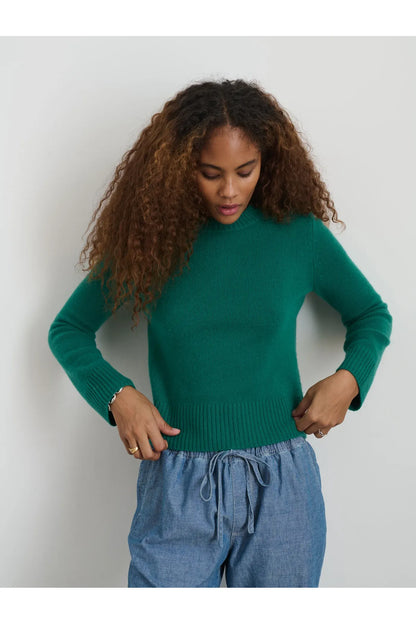 Marais Cashmere Crewneck Sweater - Kelly Green - DUNE + SALT