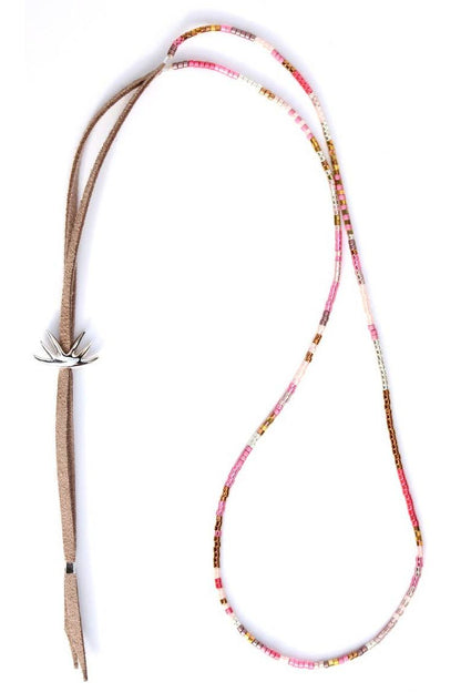 JRN1 Pink Single Strand Adjustable Necklace