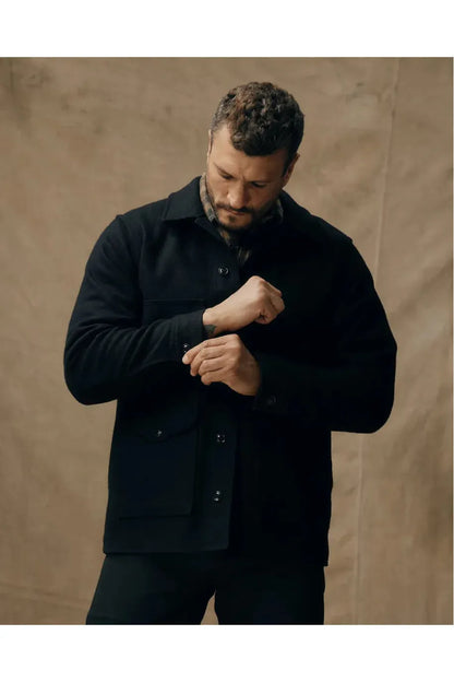 Mackinaw Wool Cruiser Jacket - Dark Navy - DUNE + SALT