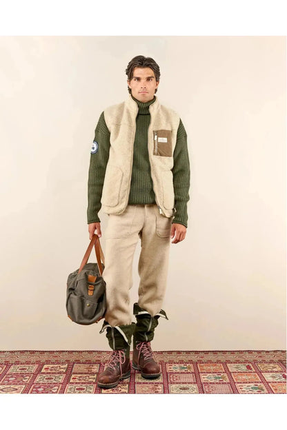 Men's Heroes Wool Fleece Vest - Natural - DUNE + SALT