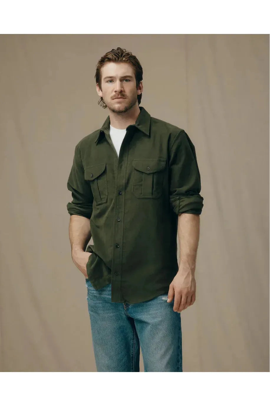 Moleskin Seattle Shirt - Dark Olive - DUNE + SALT
