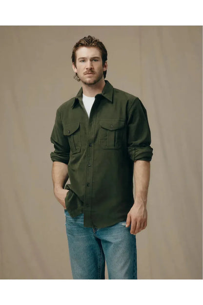 Moleskin Seattle Shirt - Dark Olive - DUNE + SALT